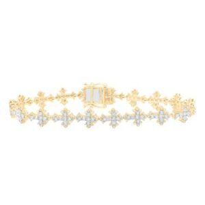 1CTW-NAT DIA NK FASHION CROSS MENS BRACELET (8 INCH)