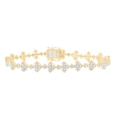 1CTW-NAT DIA NK FASHION CROSS MENS BRACELET (8 INCH)