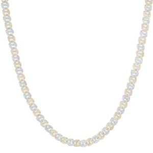 10 CTW-NAT DIA NK 8 MM TWO TONE CUBAN MENS CHAIN (22 INCH)