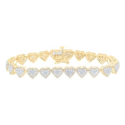 2 1/2CTW-NAT DIA NK FASHION (7.10 MM) HEART BRACELET (7 INCH)