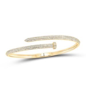 1 5/8CTW-NAT DIA NK NAIL BANGLE (65X55 MM)