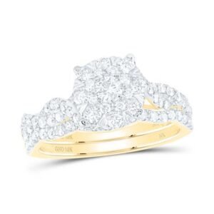 1 CTW Diamond Fashion Bridal Set – 10K Yellow Gold