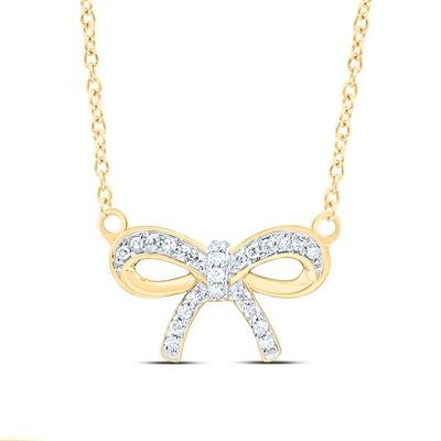 1/10CTW-NAT DIA NK GIFT BOW NECKLACE (18 INCH)