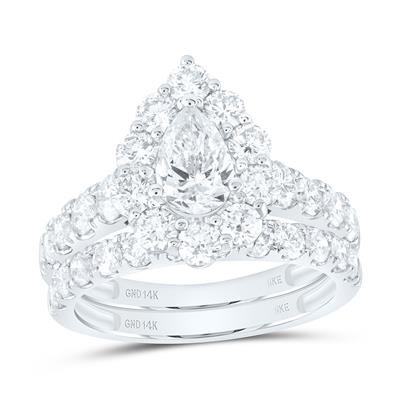 3CTW-DIA NKE 3/4CT-CPEAR BRIDAL SET 1 HALO NICOLE'S DREAM COLLECTION
