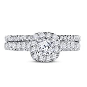 1 Cttw Round Diamond Bridal Wedding Ring Sets – 14k Yellow & White Gold (Certified)