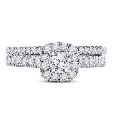 1 Cttw Round Diamond Bridal Wedding Ring Sets – 14k Yellow & White Gold (Certified)