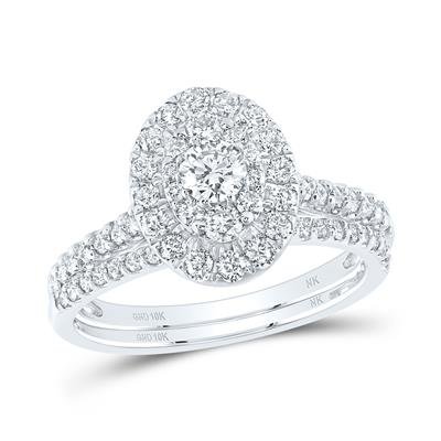 1CTW-DIA NK 1/5CT-CRD BRIDAL SET DOUBLE HALO