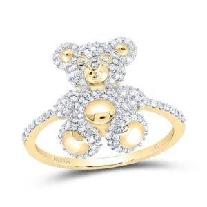 1/2 Cttw Natural Diamond Teddy Bear Ladies Fashion Ring