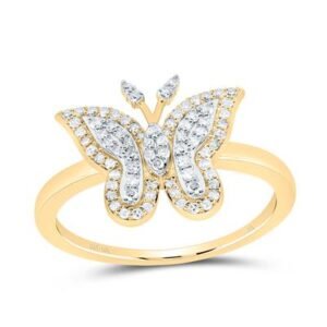 1/4 Cttw Natural Diamond NK Fashion Butterfly Ring – Stylish Butterfly Design