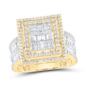 1 7/8 CTTW Diamond Fashion Square Baguette Bridal Ring
