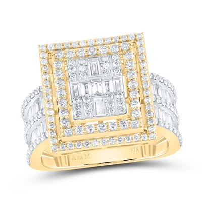 1 7/8 CTTW Diamond Fashion Square Baguette Bridal Ring