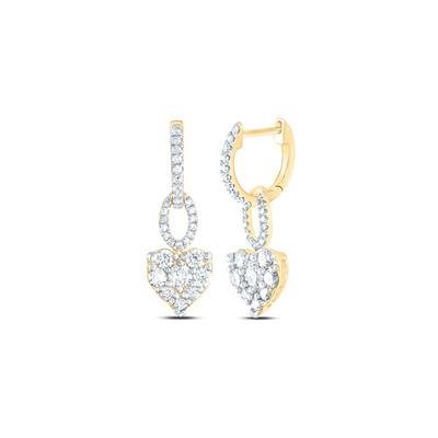 1 CTW-NAT DIA CN FASHION HEART DANGLING EARRING