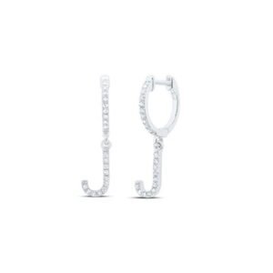 1/6CTW-NAT DIA NK GIFT INITIAL “J” DANGLING EARRING