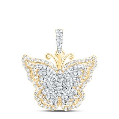 3/8CTW-NAT DIA NK BUTTERFLY FASHION PENDANT