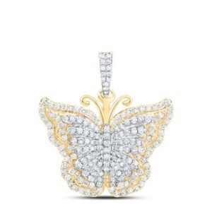 3/8CTW-NAT DIA NK BUTTERFLY FASHION PENDANT