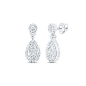 1/3CTW-NAT DIA P1 GIFT PEAR DANGLING EARRING