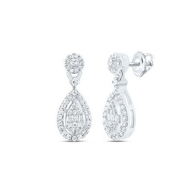 1/3CTW-NAT DIA P1 GIFT PEAR DANGLING EARRING