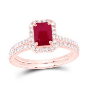 14k Two-tone Gold Round Diamond Bridal Wedding Ring Set 2-1/2 Cttw